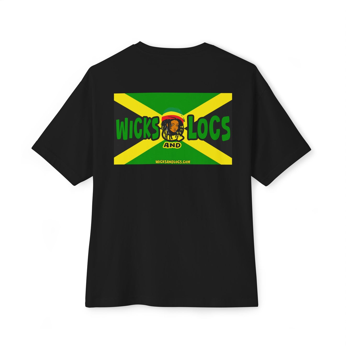 Unisex Oversized Boxy Tee - Couple’s Wicks Dreads T-Shirt , Love & Strength – African American Couple with Wicks Dreads, Celebrating Growth & Togetherness