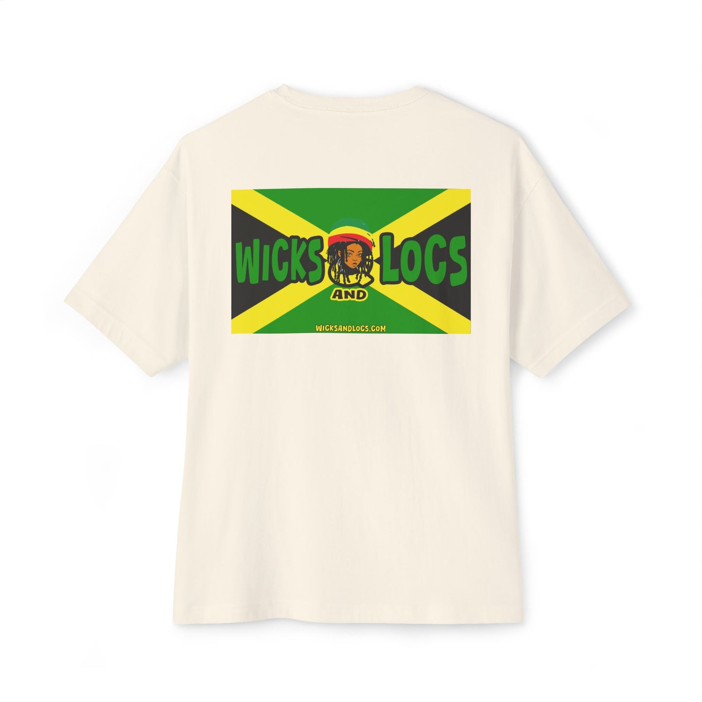 Unisex Oversized Boxy Tee - Couple’s Wicks Dreads T-Shirt , Love & Strength – African American Couple with Wicks Dreads, Celebrating Growth & Togetherness
