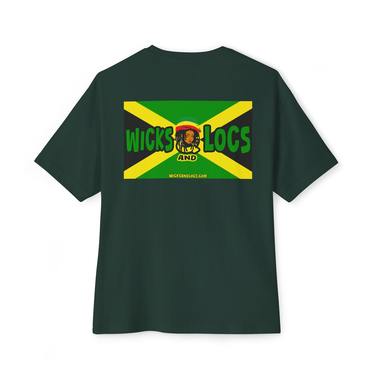 Unisex Oversized Boxy Tee - Couple’s Wicks Dreads T-Shirt , Love & Strength – African American Couple with Wicks Dreads, Celebrating Growth & Togetherness