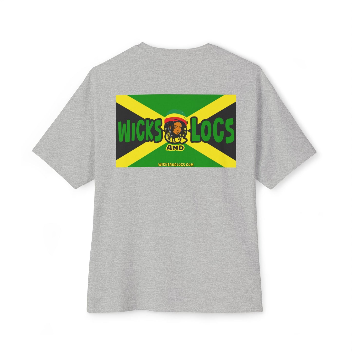 Unisex Oversized Boxy Tee - Couple’s Wicks Dreads T-Shirt , Love & Strength – African American Couple with Wicks Dreads, Celebrating Growth & Togetherness